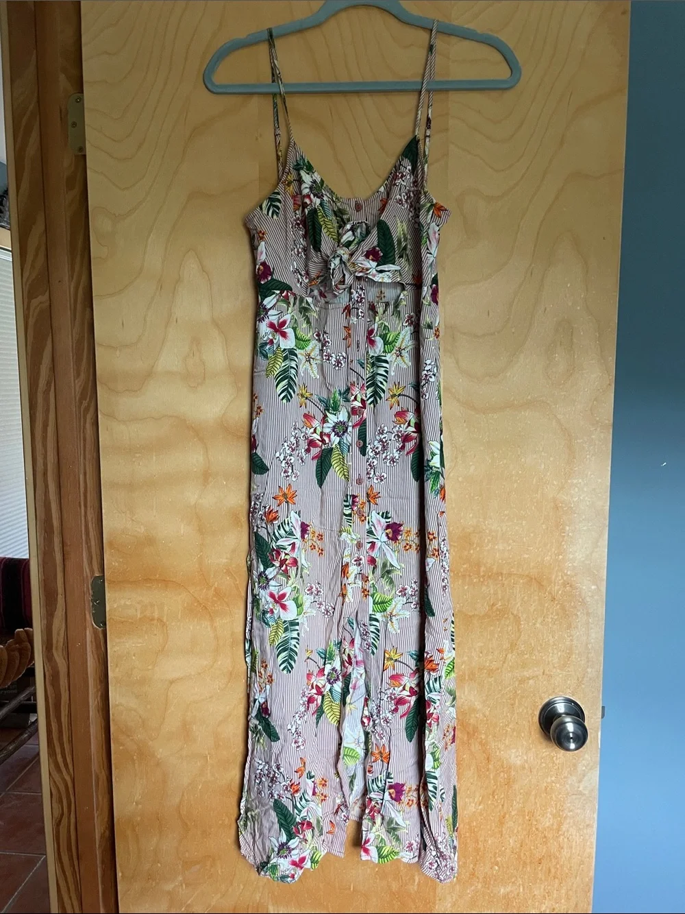 Body Glove Blush Floral Tie-Front Maxi Dress